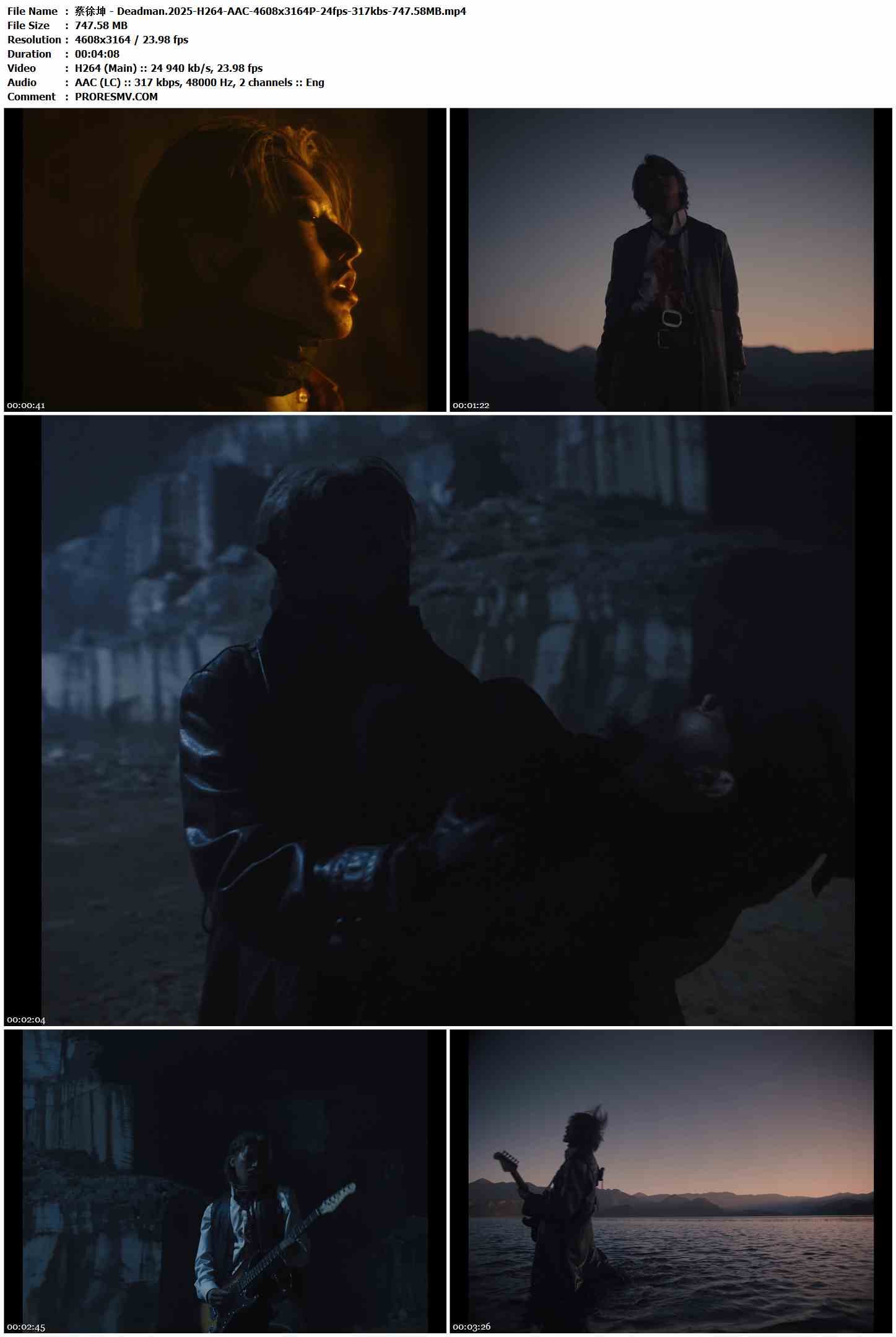蔡徐坤 - Deadman.2025-H264-AAC-4608x3164P-24fps-317kbs-747.58MB官方MV_高清MV